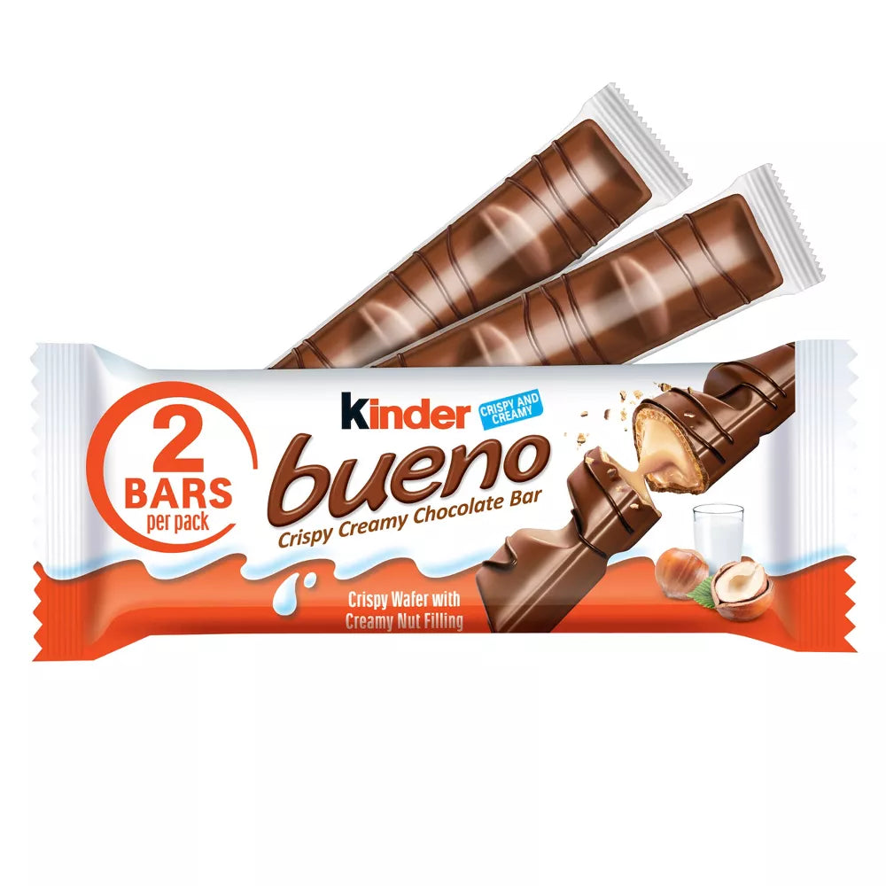 Kinder Bueno Milk Chocolate and Hazelnut Cream Bar Damaski