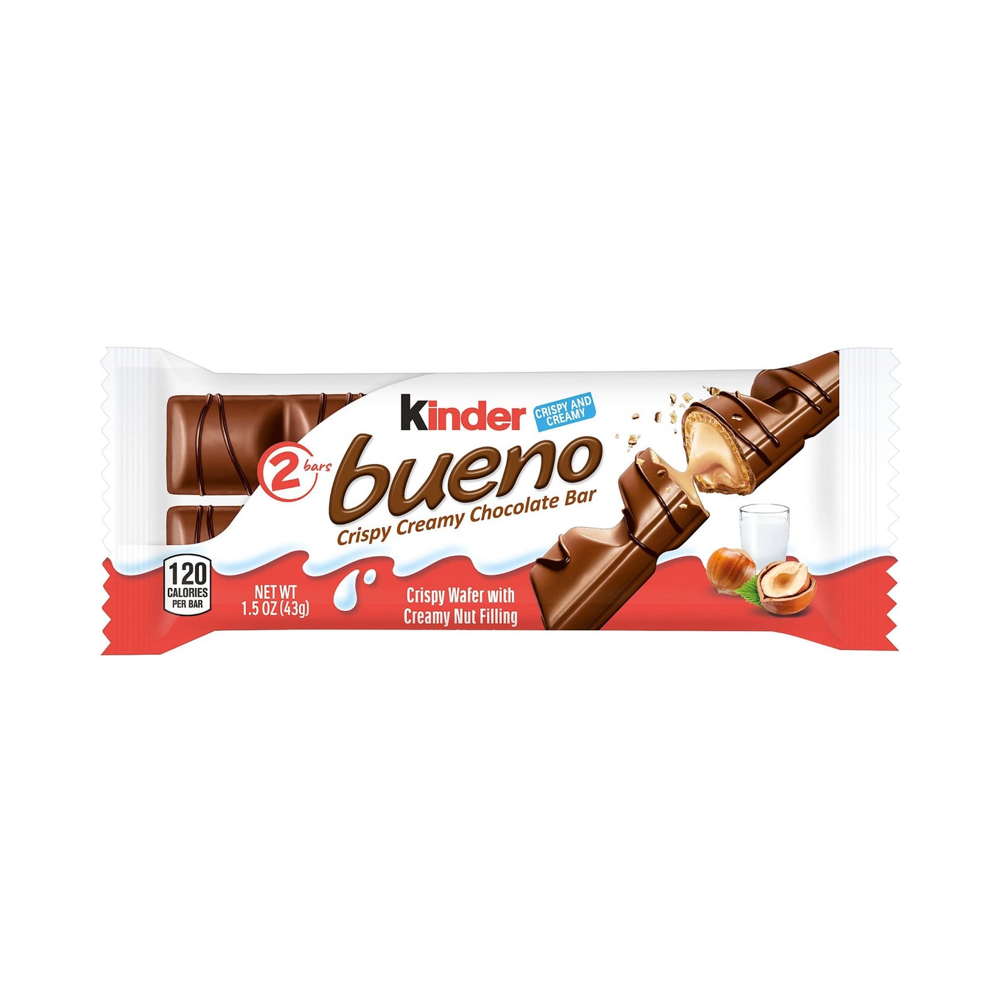 Kinder Bueno Milk Chocolate and Hazelnut Cream Bar Damaski