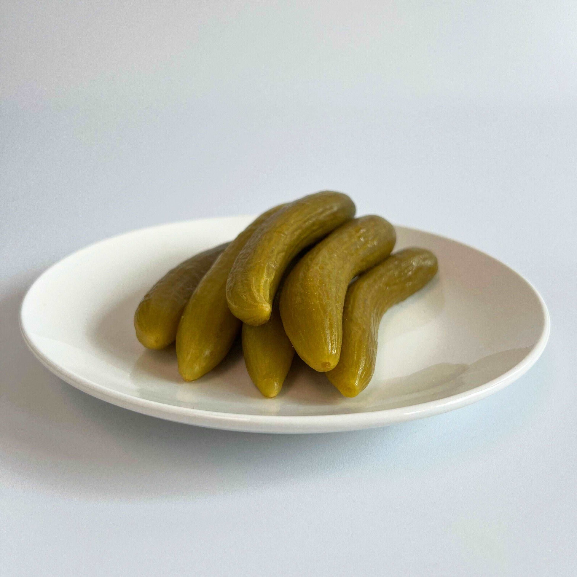 Damaski Cucumber Pickles On A White Plate Damaski.com