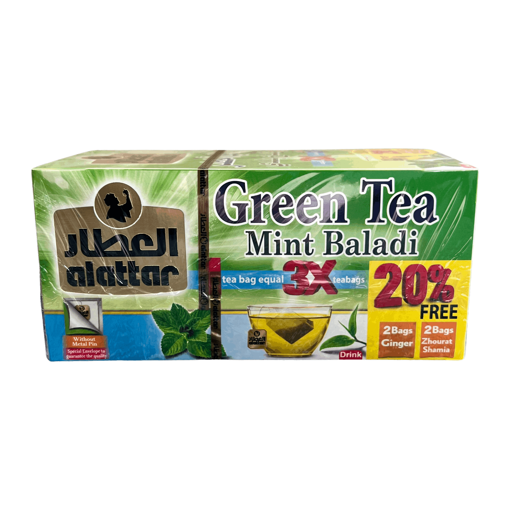 AlAttar Green Tea With Baladi Mint 20 Bags EN Damaski